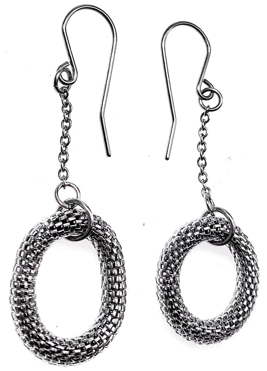 Jewelry Fashion Mesh Oval Fish Hook Earring