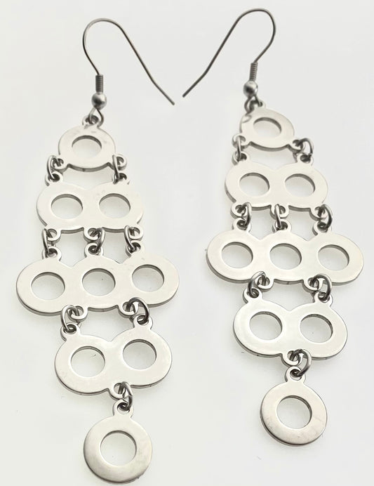 Jewelry Fashion Open Circles Disk with Fish Hook Earring