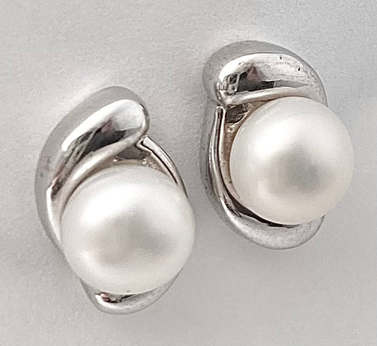 JEWELRY FASHION WHITE GOLD PLATED with PEARLS EARRING