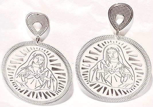 JEWELRY FASHION MOTHER MARY CUT OUT EARRING