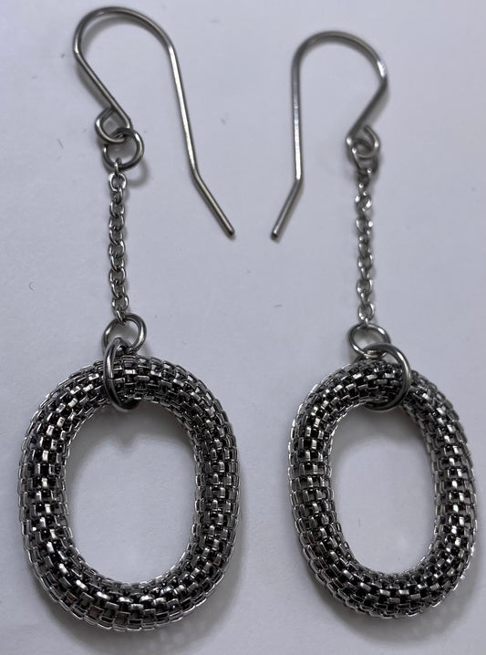 JEWELRY FASHION Mesh Oval Fish HOOK EARRING