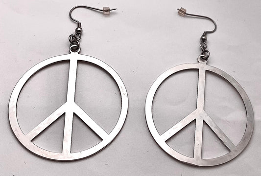 JEWELRY FASHION PEACE SIGN EARRING FISH HOOK