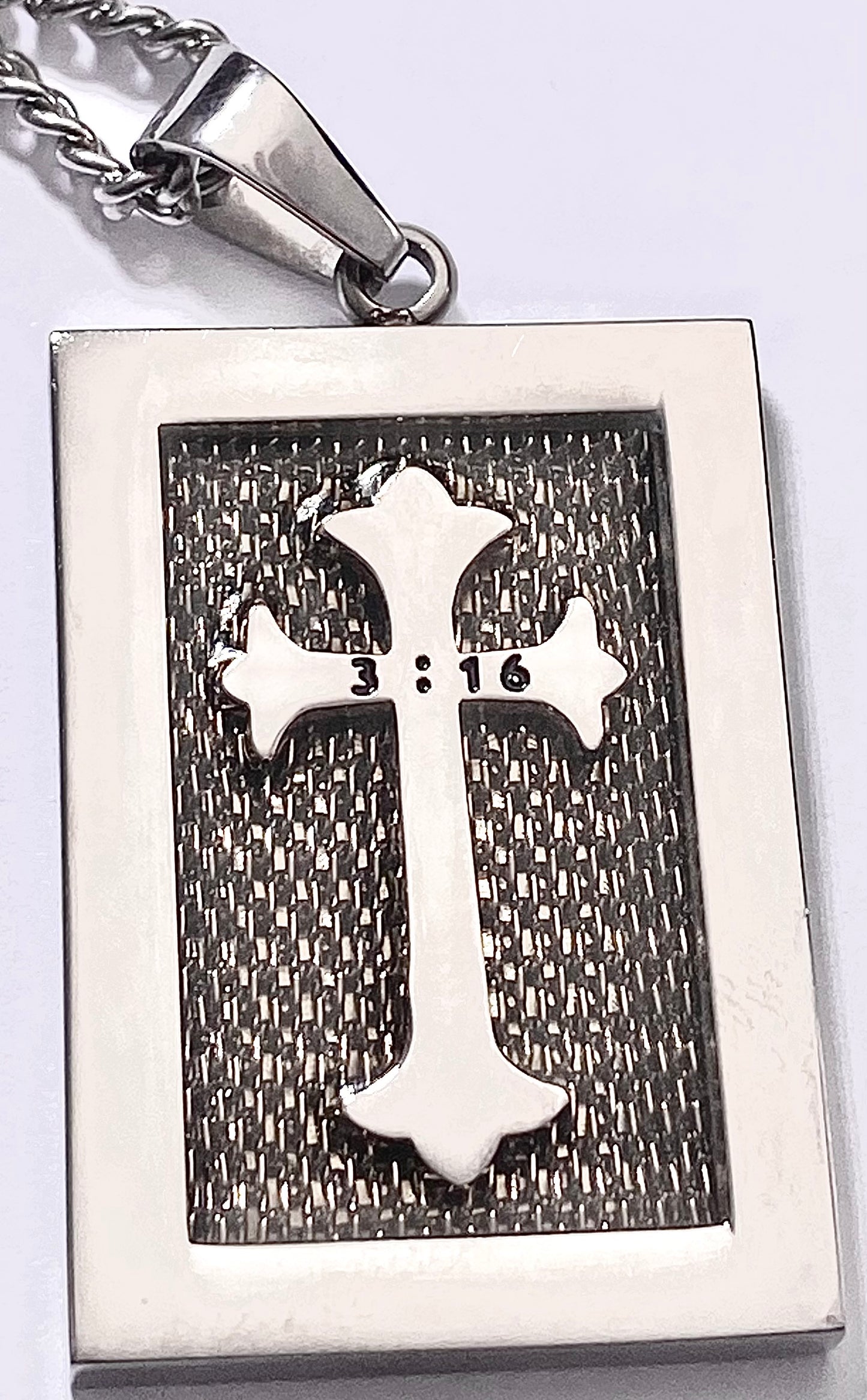 JEWLRY FASHION TAG with CROSS VERSE 24" CURB CHAIN