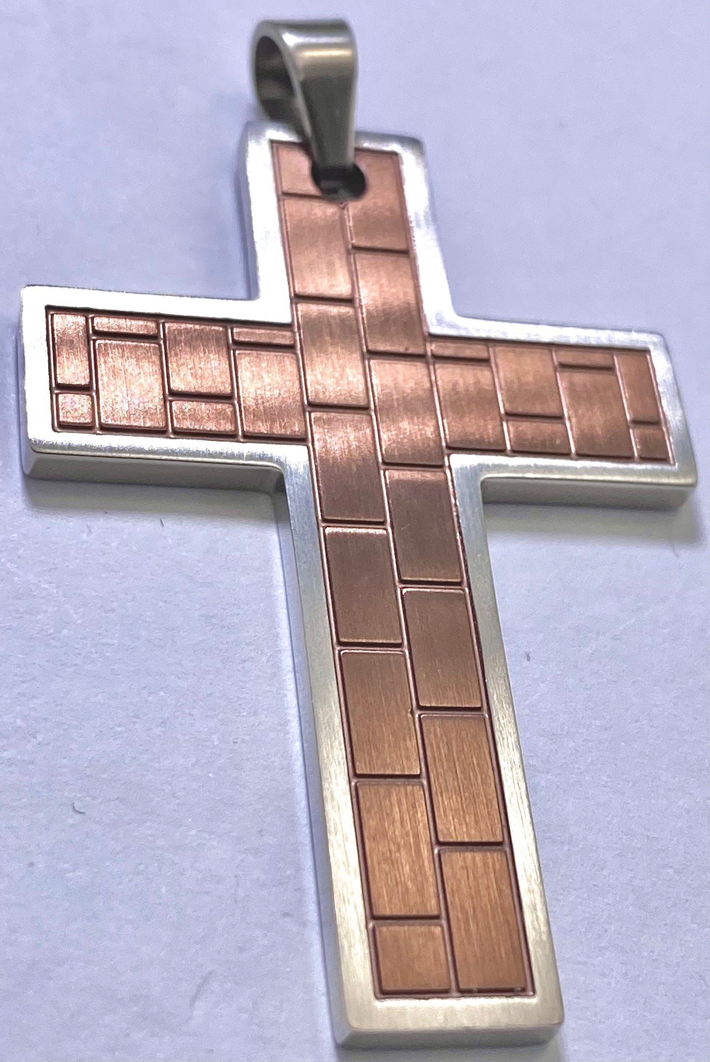 JEWLRY FASHION BRICK Colors INSIDE and SILVER OUTSIDE CROSS