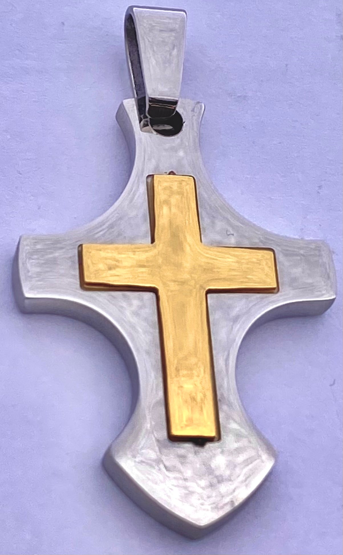 JEWLRY FASHION Two Tone Silver and Gold Plated Cross