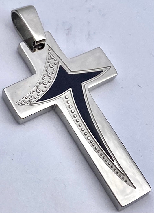 JEWLRY FASHION Black Inlay Cross