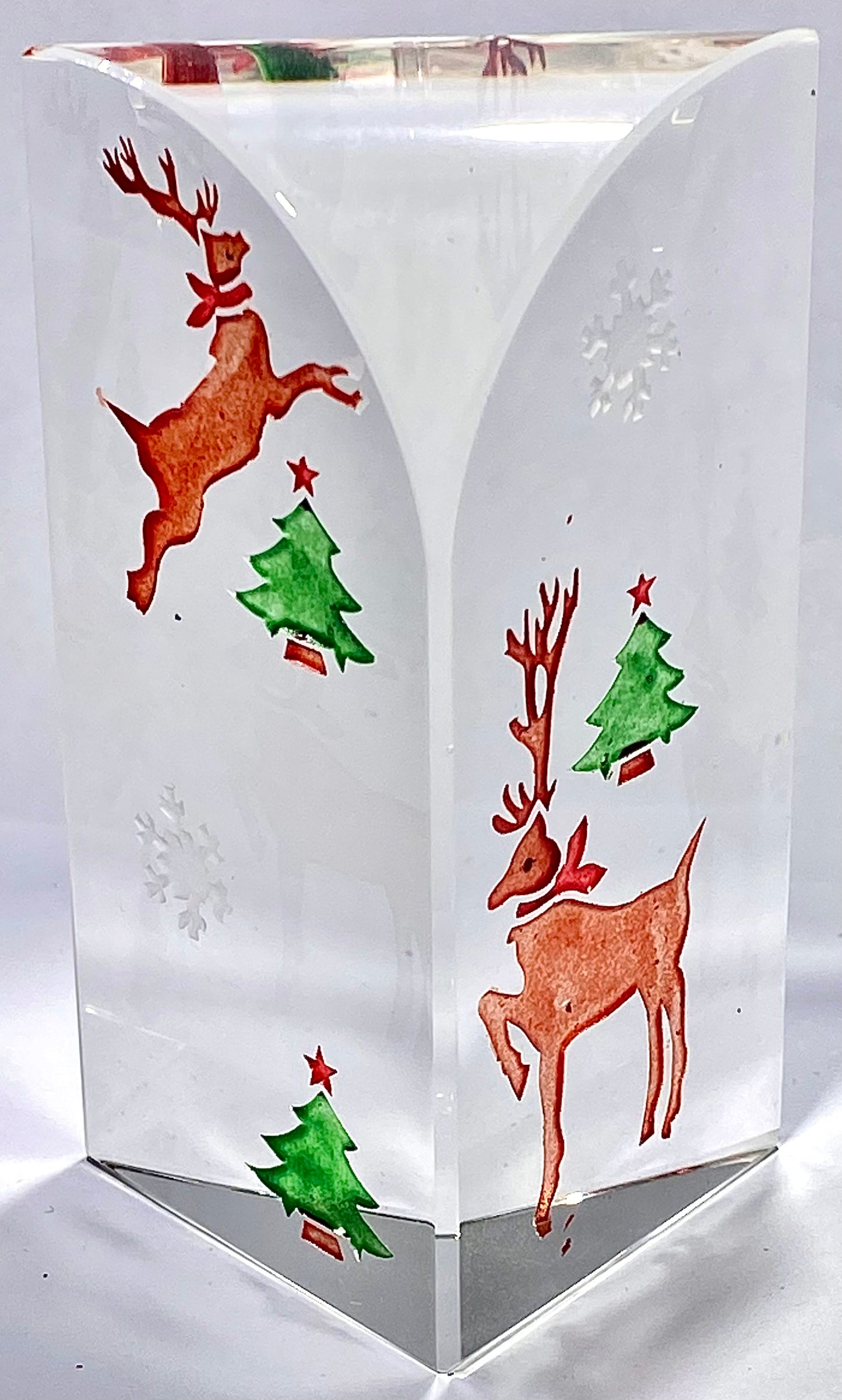 Gift Giving Christmas Stockings or Rudolph Glass Paper Weights