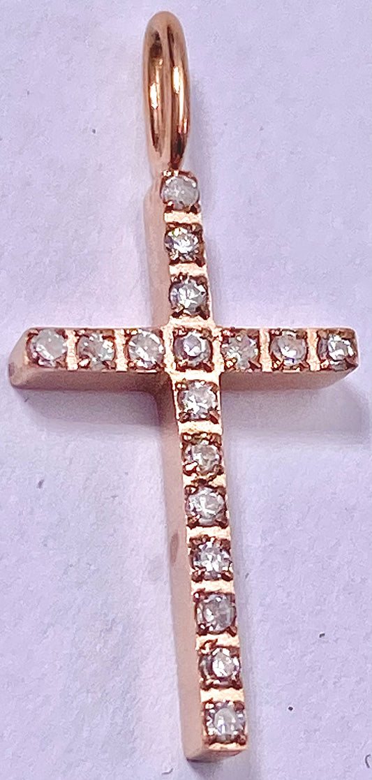 JEWLRY FASHION Rose Gold Plated Crystal Cross