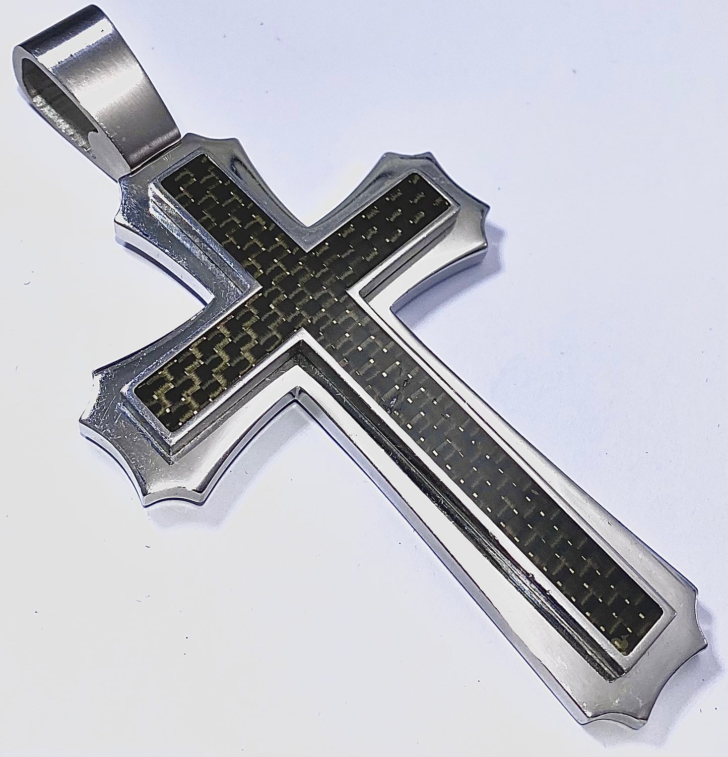 JEWLRY FASHION Black and Gold Inlay Cross