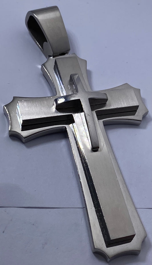 JEWLRY FASHION Cross on a Cross High Polish