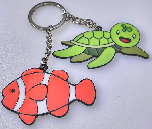 KEYCHAIN Turtle and Clown Fish