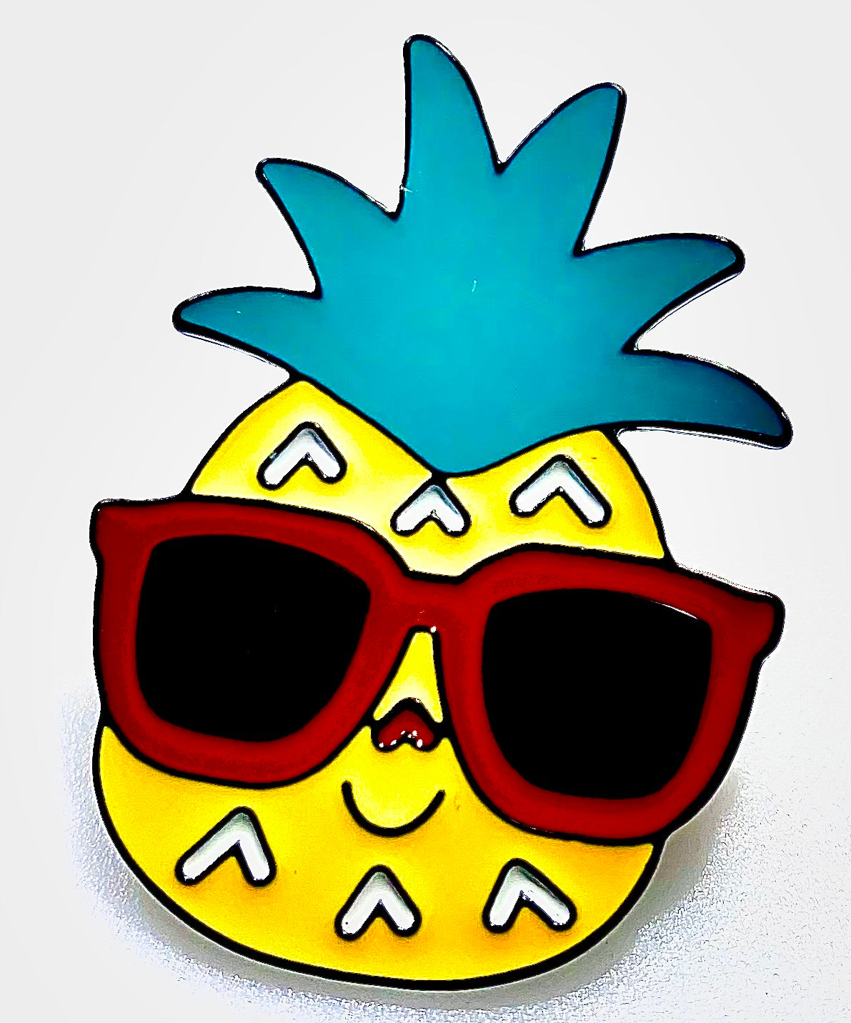 PIN Pineapple with Glasses and Blue Hair