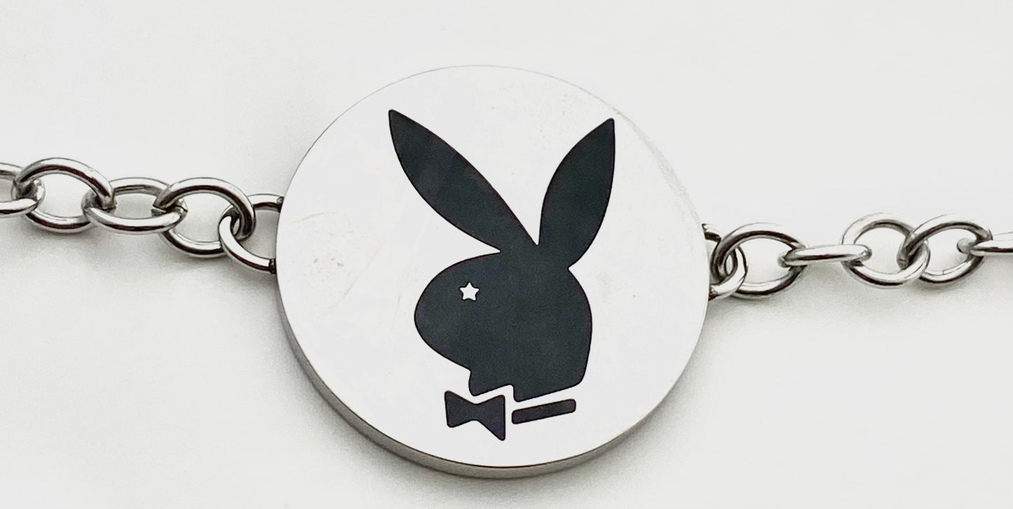 Playboy Jewelry Black Plated on Dish with Toggle Bracelet