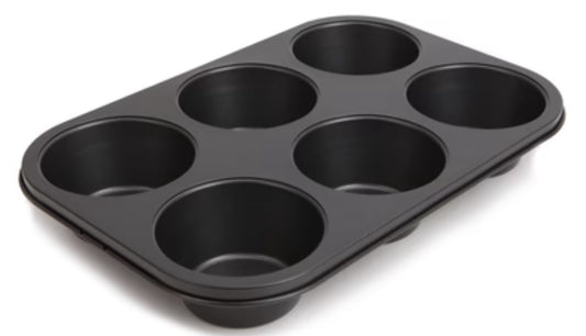 Bakeware 6 Cup Nonstick Steel Muffin Pan, 1.2 in Diameter Cups 6 Pieces
