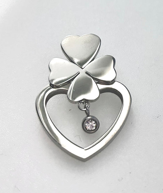 Jewelry Clover and Heart Pendant with Crystal