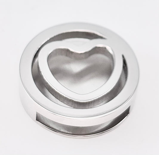 JEWELRY HEART IN CIRCLE SLIDE WITH CHAIN 18"