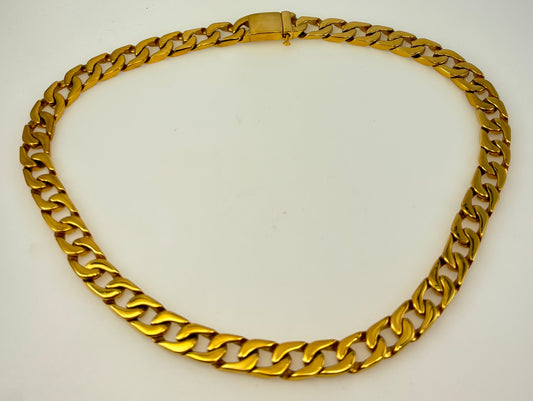 JEWELRY 18KT PLATED YELLOW GOLD CUBAN LINK CURB LINK 18"