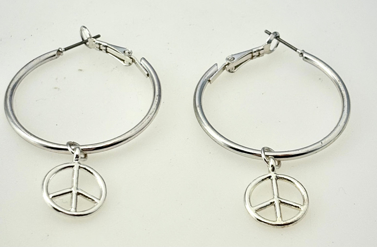 Jewelry Peace Earring Hoop with Peace Sign Charms