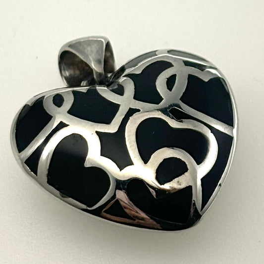 JEWELRY BLACK ONYX HEART PENDANT WITH A 18" CHAIN