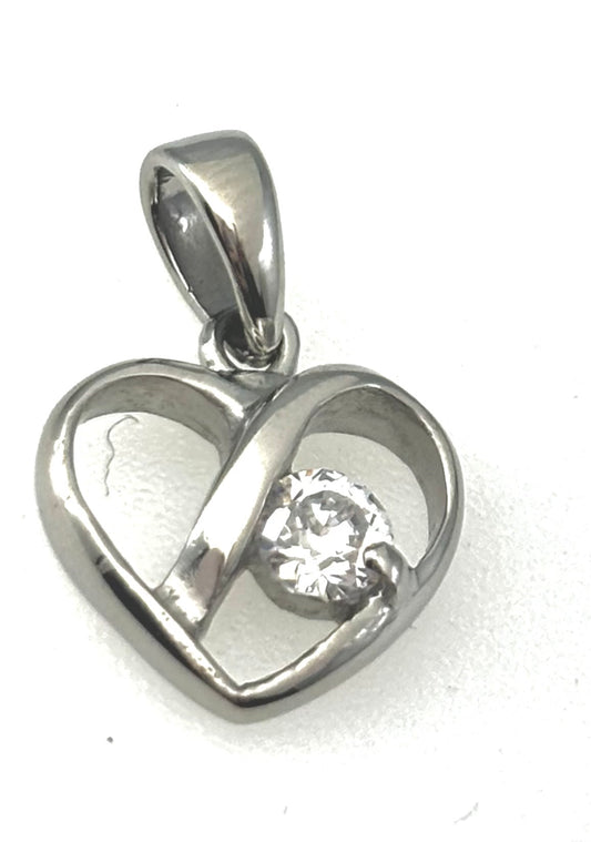 JEWELRY CRYSTAL 5MM POLISH HEART PENDANT