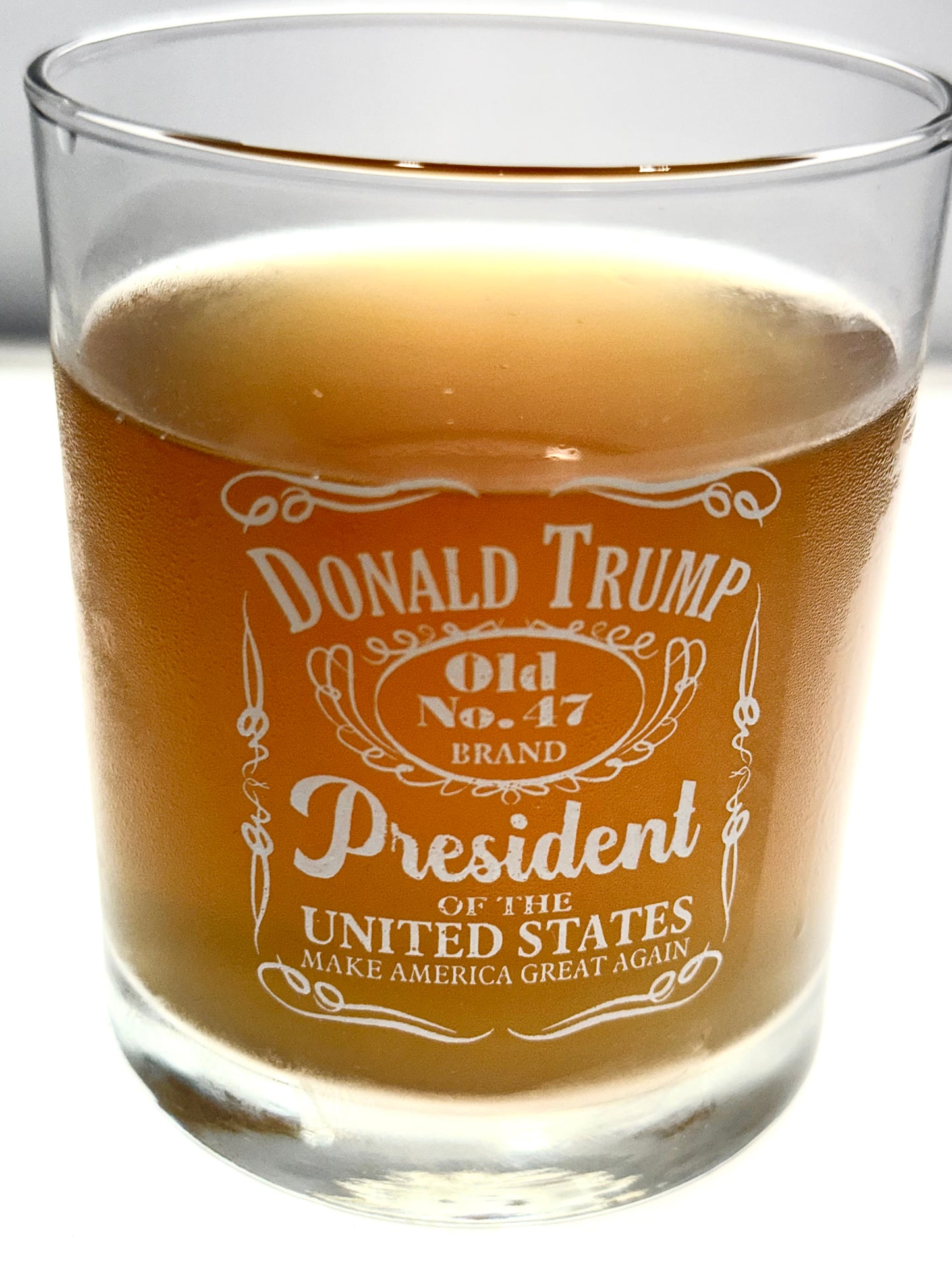 Donald Trump 47 Presidency Engraved Whiskey Glass, COMMEMORATIVE INAUGURATION