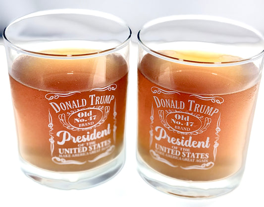 Donald Trump 47 Presidency Engraved Whiskey Glass, COMMEMORATIVE INAUGURATION