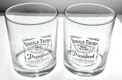 Donald Trump 47 Presidency Engraved Whiskey Glass, COMMEMORATIVE INAUGURATION