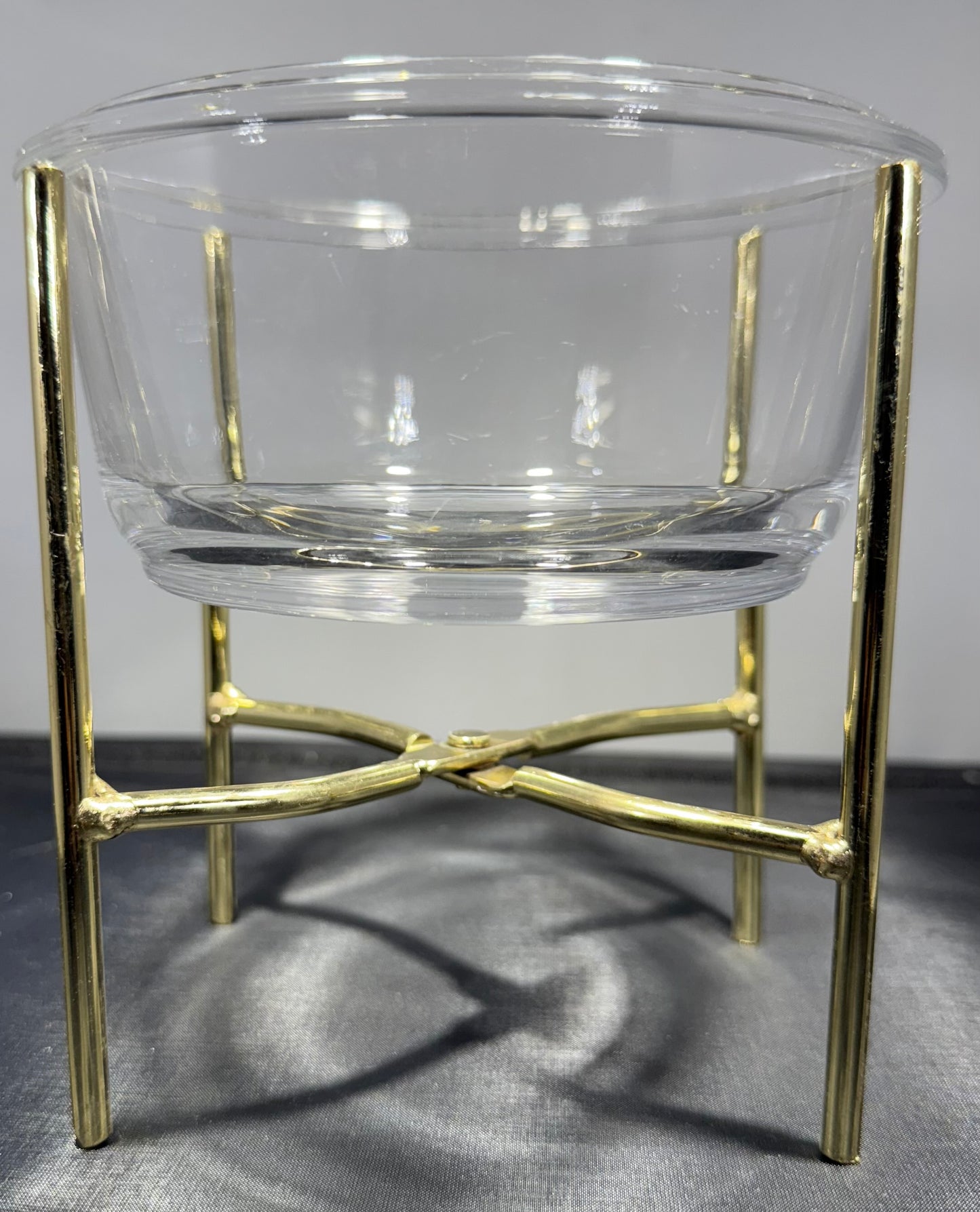 Glass Round Planter with Brass Basic