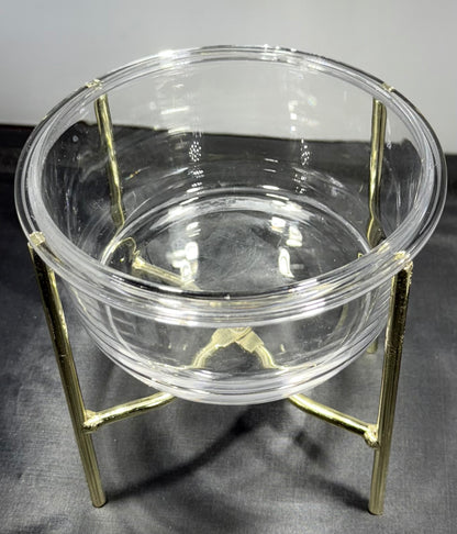 Glass Round Planter with Brass Basic