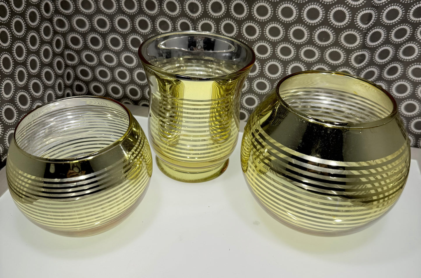 3 Gold Satin Finish Styles Vases Small