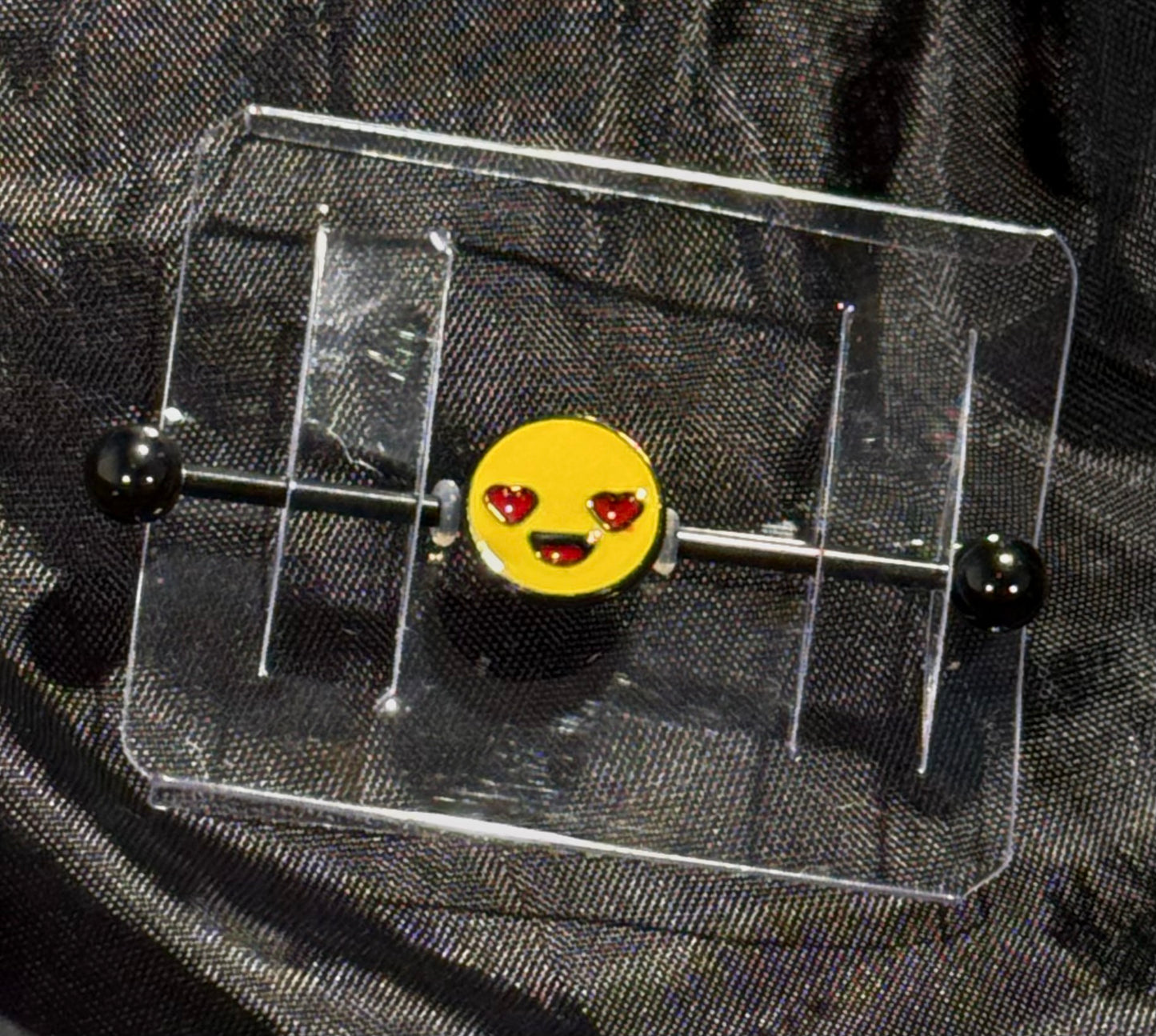 BODY JEWELRYBODY PIERCING SMILY FACE BLACK BAR