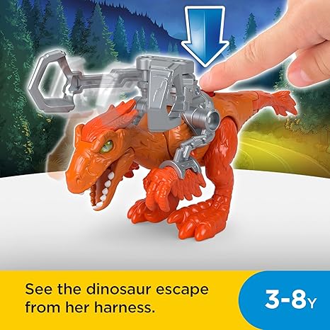 Fisher-Price Imaginext Jurassic World Dominion Pyroraptor Dinosaur Toy with Removable Harness for Preschool Kids Ages 3 and Up