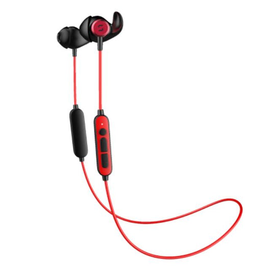 Bluetooth Headphones, Best Wireless Sports Earphones Waterproof HD Stereo Sweatproof Earbuds for Gym Running Workout 8 Hour Battery Noise Cancelling Headsets (Black Red)