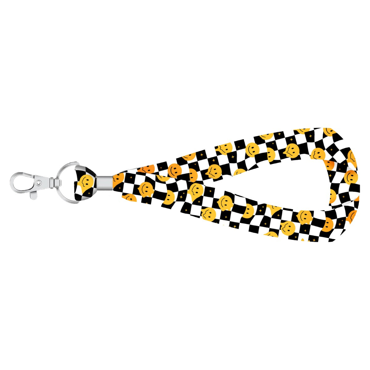 Lanyard and Keychain Smiling Face Polyester Wristlet Lanyard and Keychain