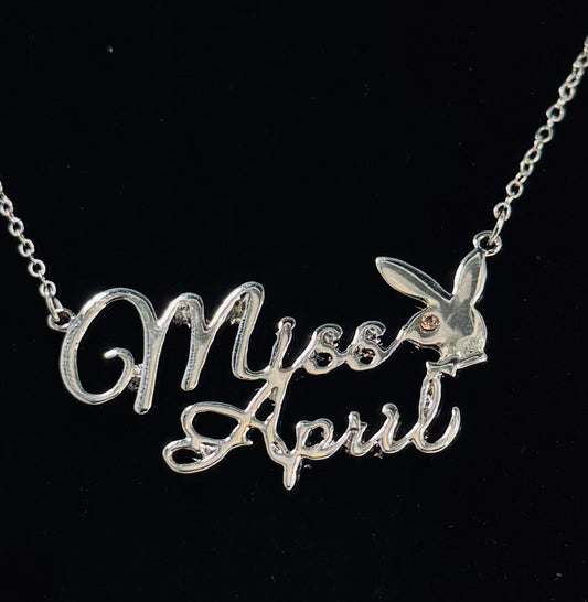 PLAYBOY MISS April w/BIRTH MONTH STONE Necklace