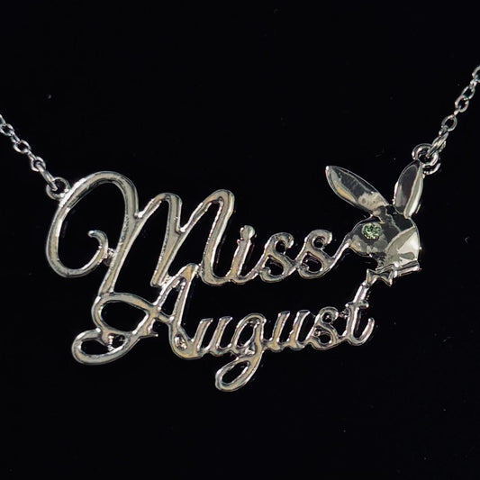 PLAYBOY MISS AUGUST w/BIRTH MONTH STONE Necklace jewelry