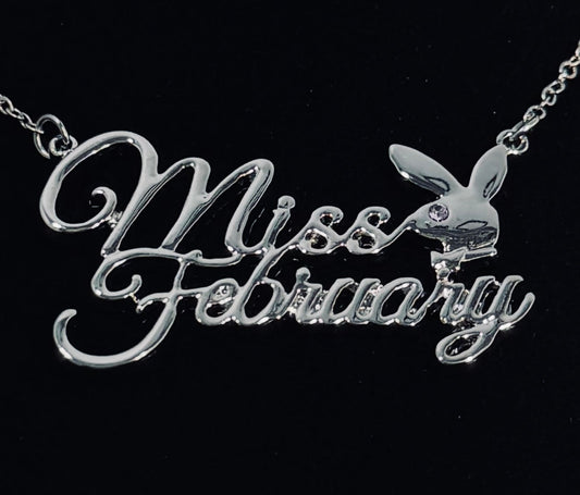 PLAYBOY MISS February w/BIRTH MONTH STONE Necklace jewelry