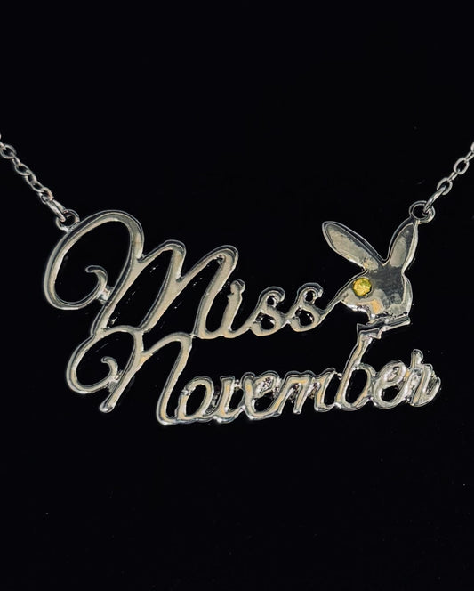 PLAYBOY MISS November w/BIRTH MONTH STONE Necklace jewelry