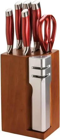 New England Cutlery 7 Piece Stainless Steel Cutlery Set with Detachable Knife Sharpener