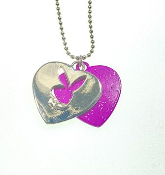 Playboy LARGE PINK HEART Charm Pendant Necklace