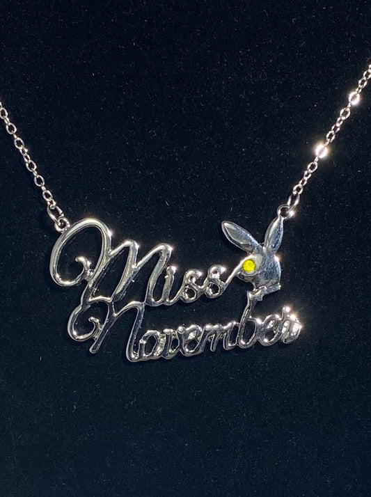 PLAYBOY MISS November w/BIRTH MONTH STONE Necklace