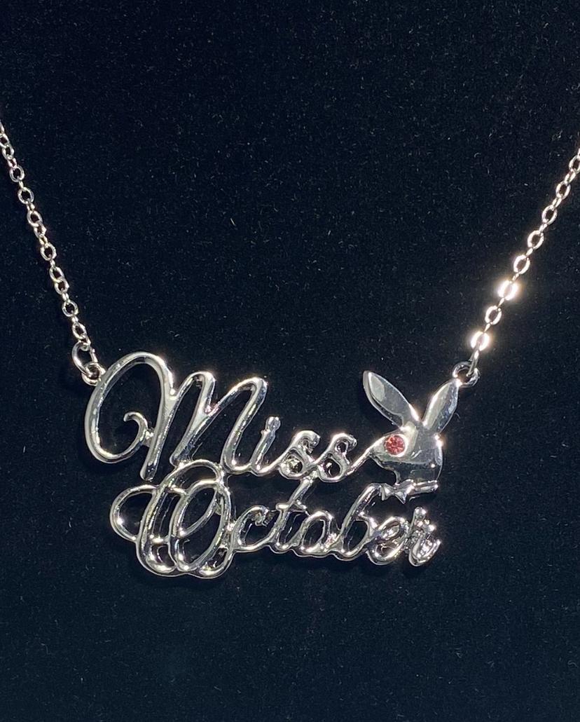 PLAYBOY MISS October w/BIRTH MONTH STONE Necklace