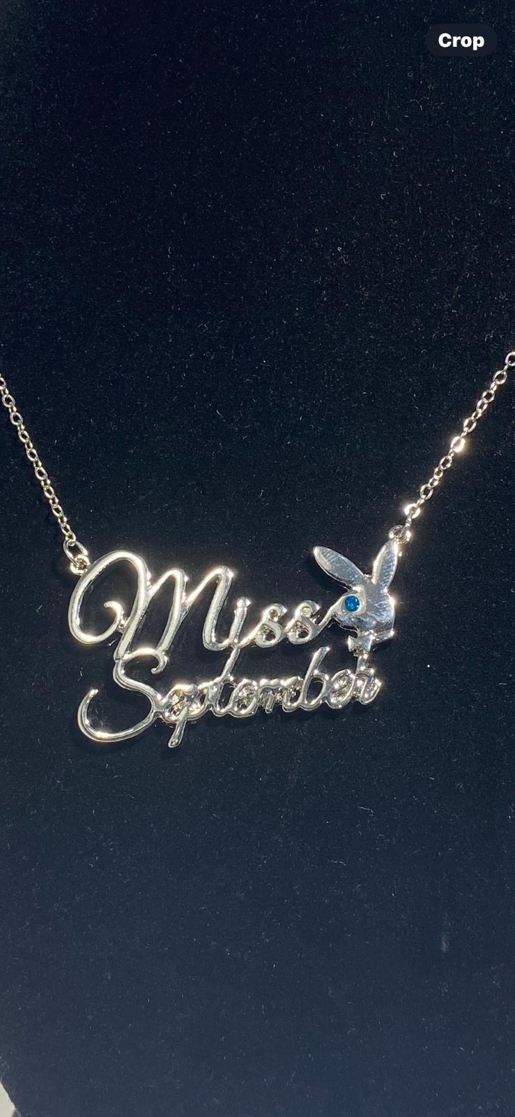 PLAYBOY MISS SEPTEMBER w/BIRTH MONTH STONE Necklace