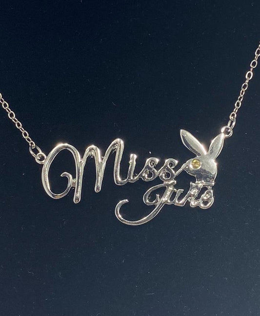 PLAYBOY  MISS June w/BIRTH MONTH STONE Necklace