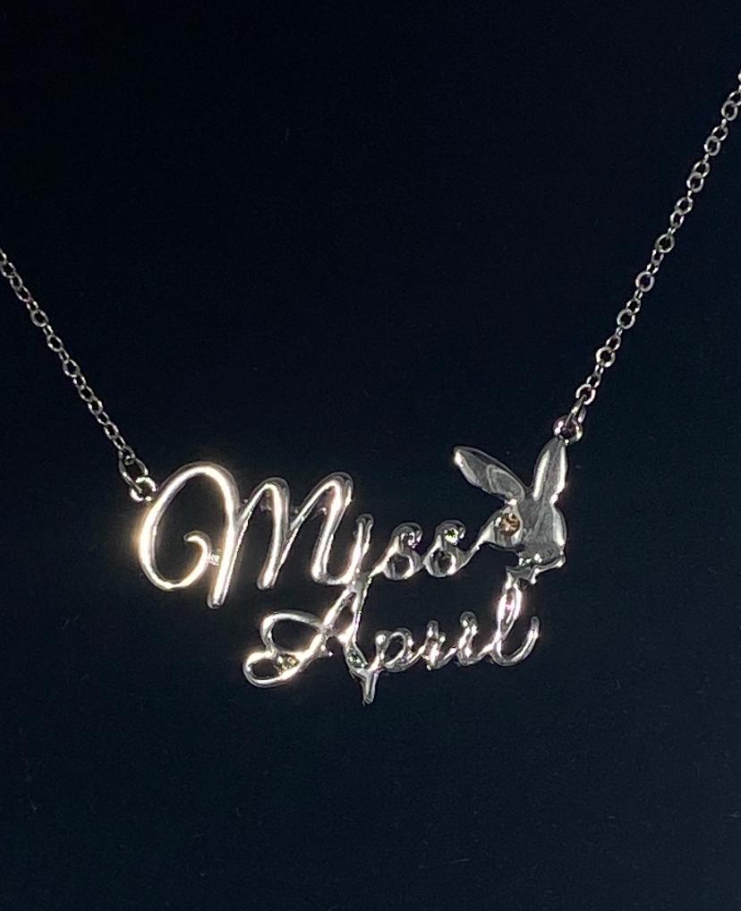 PLAYBOY MISS April w/BIRTH MONTH STONE Necklace