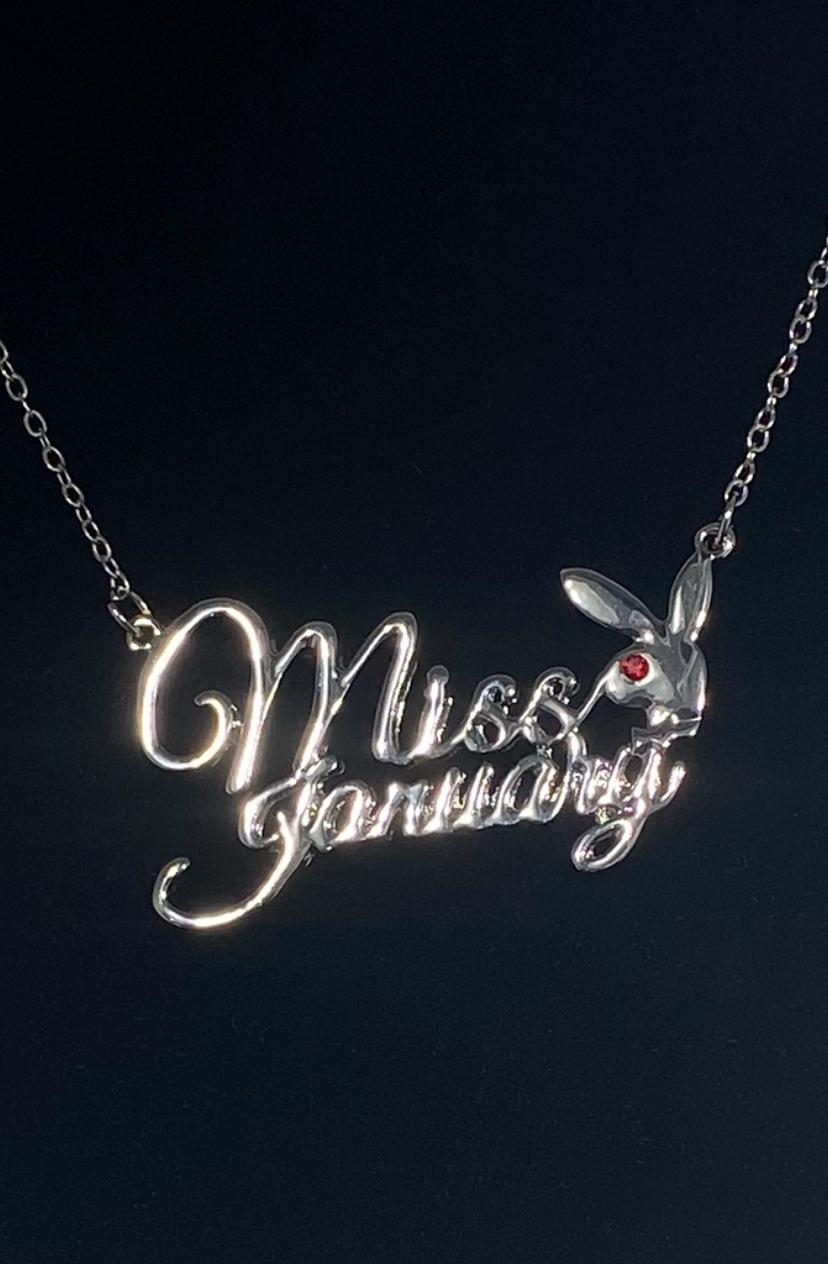 PLAYBOY MISS January w/BIRTH MONTH STONE Necklace