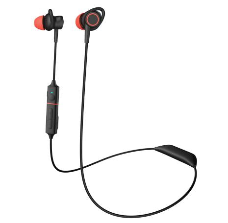 Headphones, Best Wireless Sports Earphones  Waterproof HD Stereo Sweatproof Earbuds for Gym Running Workout Noise Cancelling Headsets (Black Red)