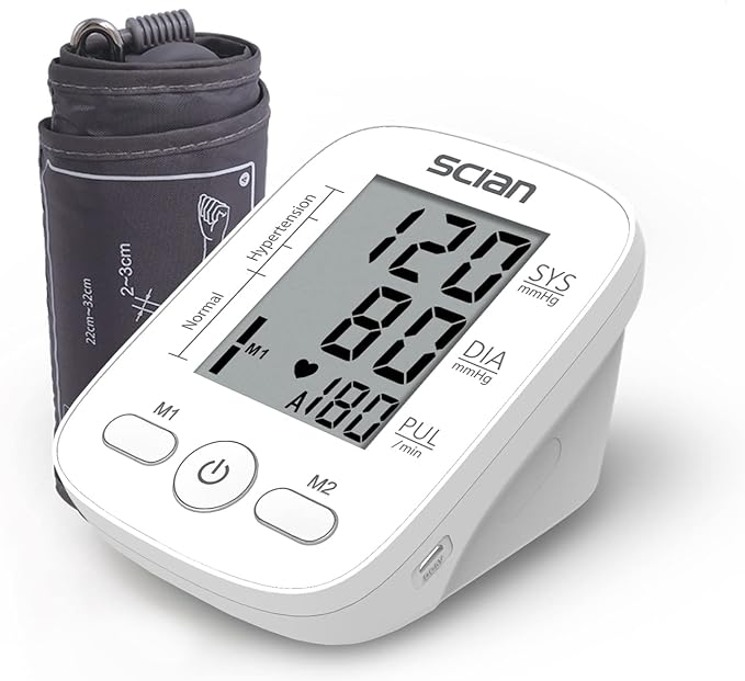 Scian Wrist Blood Pressure Monitor, Automatic Wrist Blood Pressure  with Large LCD Display Adjustable Wrist Cuff 2 Users 180 Memory for Home & Trave