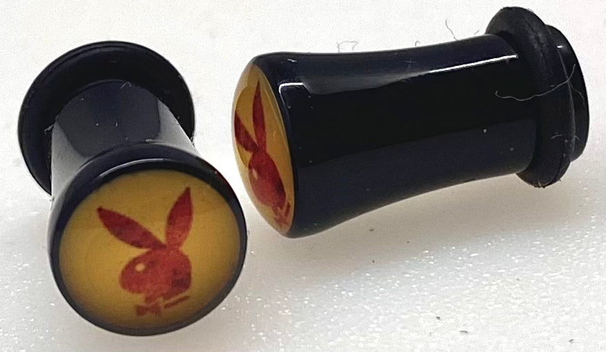 PLAYBOY YELLOW/RED BUNNY GAUGE PIERCINGS