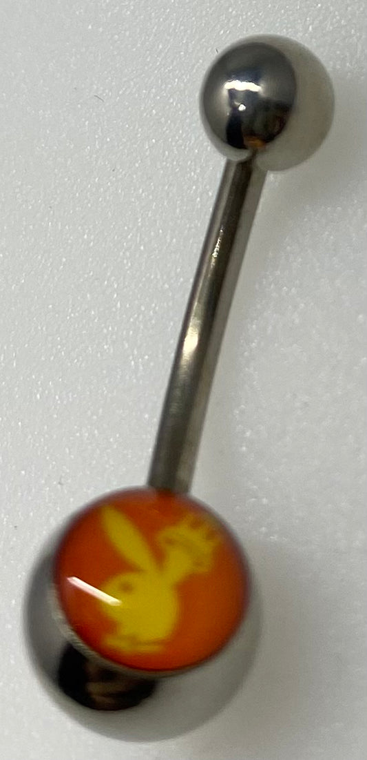 YELLOW AND RED BELLY PIERCING STAINLESS STEEL